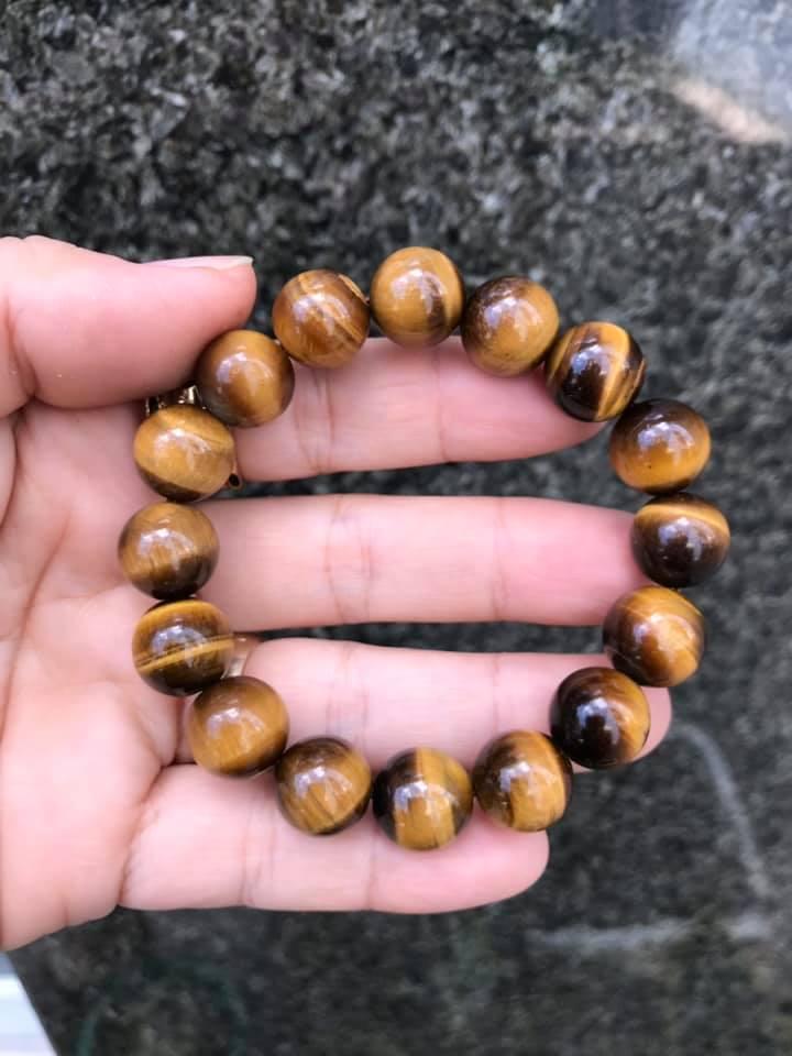 Vòng tay đá mắt hổ nâu - 12MM